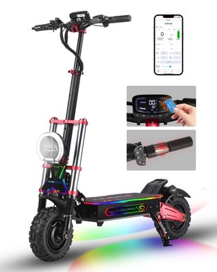 Mountain Faltbar Elektroroller für Erwachsene 6000W 60V 38Ah Dual Motor 120 km RW