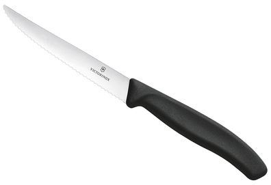 Swiss Classic, Steakmesser, 11cm, Wellen, schwarz