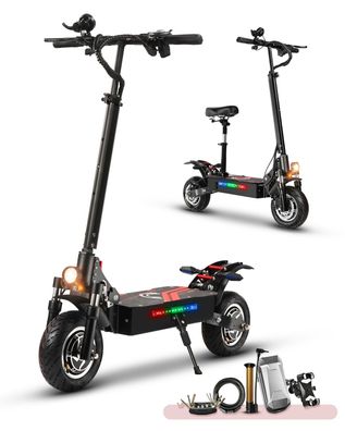 City E-Scooter 3200W Dual Motor Faltbarer Elektroroller für Erwachsene mit Sitz