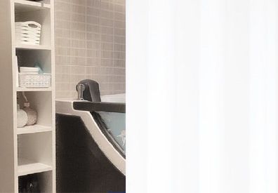 Dekoline Vinyl Duschvorhang Standard Weiß 180x200cm. dünne Vinylfolie