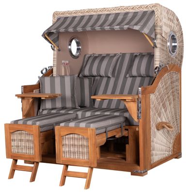 Strandkorbset - bene living - Ammersee 2,5-Sitzer Teak - PE shell - Modell 537