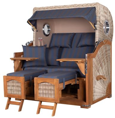 Strandkorbset - bene living - Ammersee 2,5-Sitzer Teak - PE shell - Modell 582