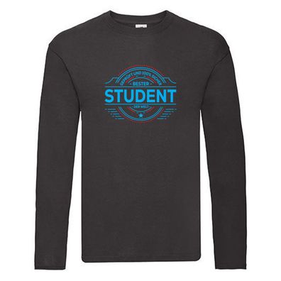 100 % Sicher: Student | Universität | Uni | Studium Long Sleeve Schwarz