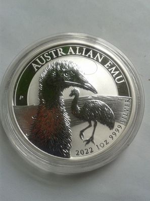 1$ 2022 Australien Emu 1 Unze 31,1g 9999er Silber 1 Dollar 2022 Australien Emu