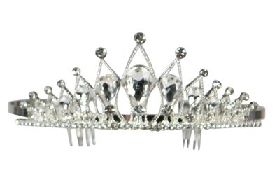 Diadem Metall Krone m Schmucksteinen Königin Oktoberfest Schützenfest Karneval