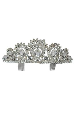 Diadem silberne Krone m Schmucksteinen Königin Oktoberfest Schützenfest Karneval