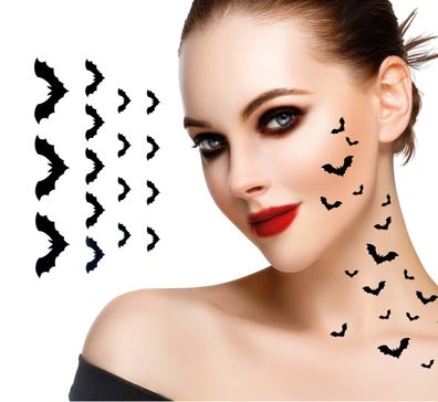 Fledermaus Klebe Tattoos Krabbeltiere Insekten Tiere Halloween Schminke Karneval