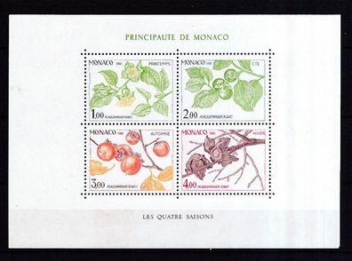 Monaco 1981 postfrisch MiNr. Block 18 vier Jahreszeiten Kakipflaume