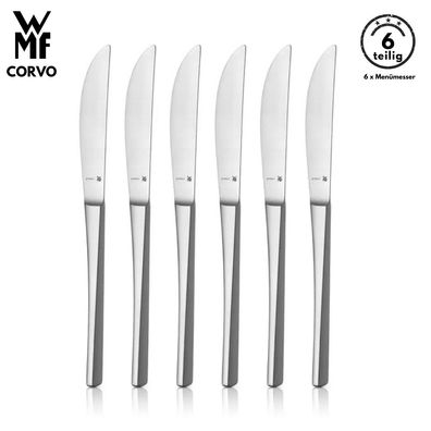 WMF Besteck Messer set CORVO B-Ware 6-tlg, Cromargan®, Tafelmesser, Menümesser