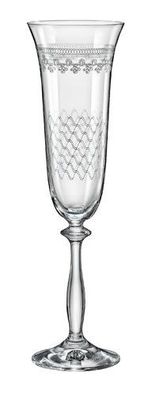 Sektgläser Royal Karo GC019 190 ml 6er Set Kristallglas Bohemia Crystalex