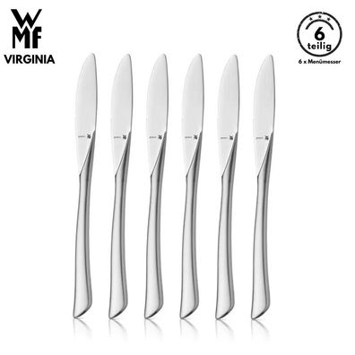 WMF Besteck Messer set Virginia B-Ware 6-tlg Cromargan®, Tafelmesser, Menümesser