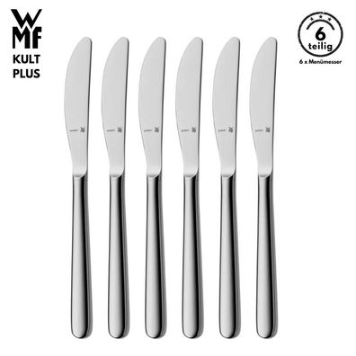 WMF Besteck Messer set KULT PLUS B-Ware 6-tlg Cromargan® Tafelmesser, Menümesser