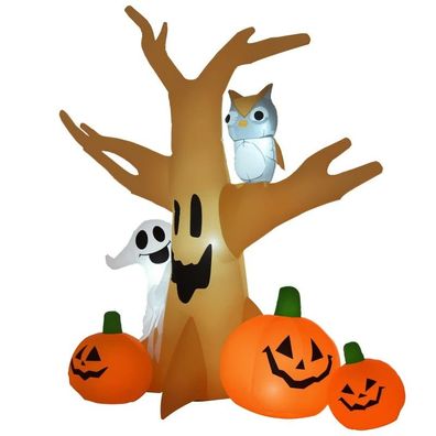 HOMCOM Halloween Aufblasbares Spukgespenst Luftfigur Aufleuchtend Deko 120/ 240 cm