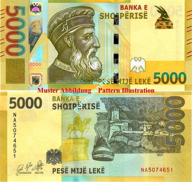 Albanien / Albania 5000 LEKE (2017)#66350 UNC. P. 80