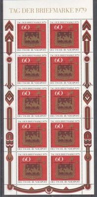 BRD 1979 postfrisch 10er Kleinbogen MiNr. 1023 Tag der Briefmarke