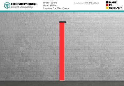 PVC Ersatz Streifen 30cm Rot - Hoehe: 370cm