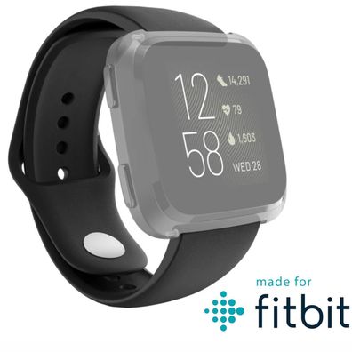 Armband Silikon für Fitbit Versa 1/2/Lite Schwarz
