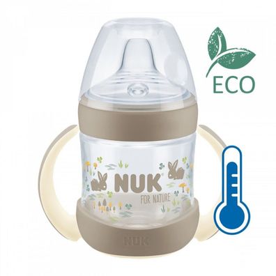 NUK for Nature Baby-Lernflasche mit Temperaturkontrolle 6-18m braun