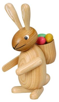 Osterdekoration Osterhase mit Korb natur HxB 17,5x12,5cm NEU Osterdeko Osterhase