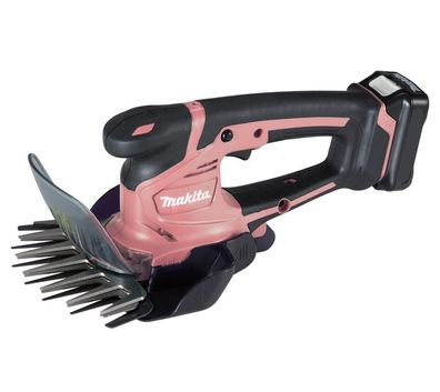 Makita Akku Grasschere CXT rosa UM 600 DSAP mit 1 Akku 2,0 Ah und Schnellladegerät