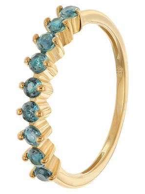 trendor Schmuck Damenring Gold 333/8K mit Dunkelblauen Zirkonias 28982