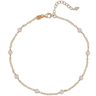 Alisia Schmuck Damen-Fußkette Goldfarben mit kleinen Perlen AL5084.01.000