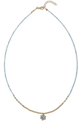 Alisia Schmuck Damen-Halskette Bloom Goldfarben/Hellblau AL5098.01.073