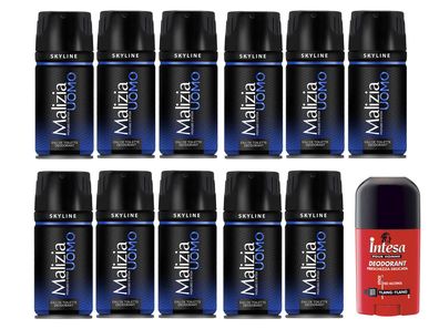 Malizia UOMO Skyline - deodorant EdT 11x 150ml + Zusatzartikel
