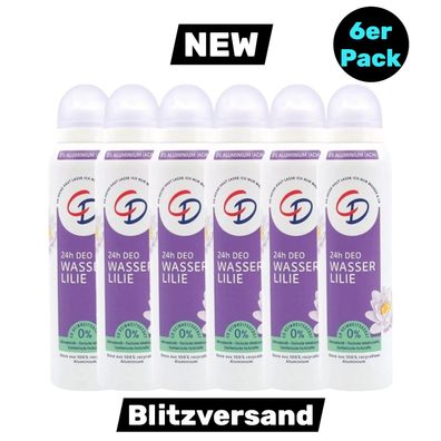 CD Deo Spray Damen Frauen Wasserlilie ohne Aluminium 6x 150ml (€ 27,66 / L)