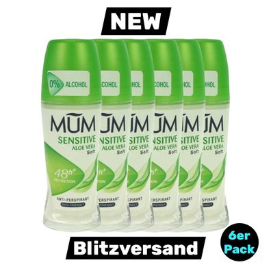 Deo Roll On Damen Deo Roller MUM Aloe Vera Sensitiv 48h 6x 50ml (€ 86,30 / L)