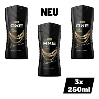 AXE FLAXE Duschgel Herren 3 in 1 Body Hair Face 3er Pack a 250ml (€ 25,19 / /)