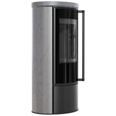 KRATKI ERIK Ø150 5,5 kW Keramikofen GRAY SATIN Deckel Schwarz Termotec