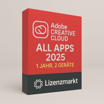 Adobe Creative Cloud All Apps 1 Jahr ABO für 2 PCs