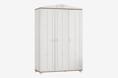 Kleiderschrank Freya 3-Türig in Weiß/Holzoptik