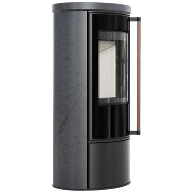 KRATKI ERIK Ø150 5,5 kW Keramikofen Grafite SATIN Deckel Griff aus Jatoba