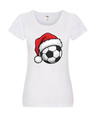 Weihnachten | Fußball | Weihnachtsmütze v2 Damen Shirt Weiß