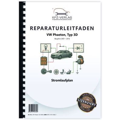 VW Phaeton Typ 3D 2001-2016 Schaltplan Stromlaufplan Verkabelung Elektrik Pläne
