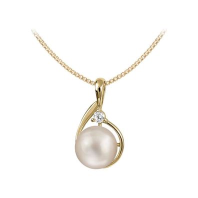 Jacques Lemans - Kette Sterlingsilber vergoldet mit Perle - SE-C119B