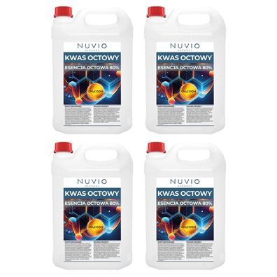 20L Essigsäure 80% 4×5L Konzentrat zur Oberflächenpflege Nuvio 20l Premium