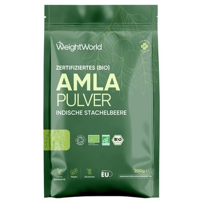 Bio Amla Beeren Pulver - 200g Indische Stachelbeere - Bio Zertifiziert - WeightWorld