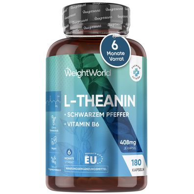 L-Theanin Aminosäure mit Zitronenmelisse 500mg -180 Kapseln für 6 Monate- WeightWorld