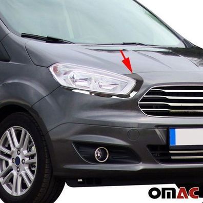 Scheinwerfer Leisten Scheinwerferblende für Ford Tourneo Courier 2014-2024 Chrom