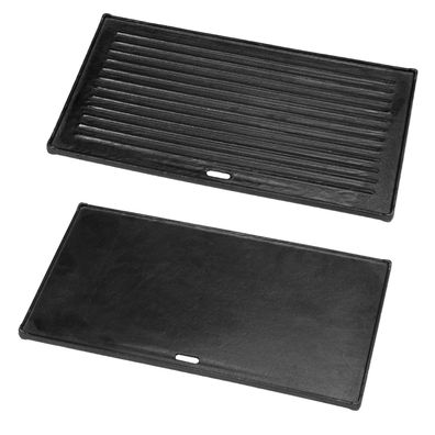Gusseisen Gasgrillplatte 41x22 cm geriffelt / glatt