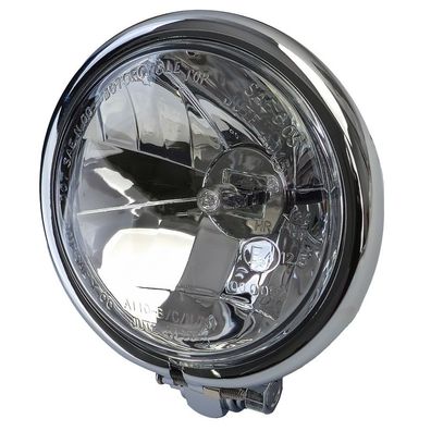 Universal Klarglas H3 Motorrad Scheinwerfer Chrom Stahlgehäuse mit E-Prüfzeichen