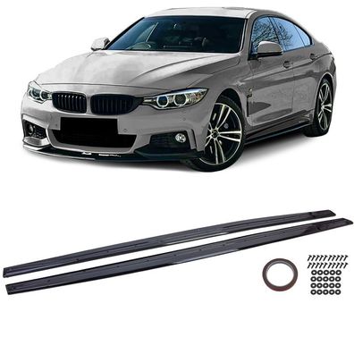 Aufsatz Seitenschweller Schwarz Glanz passend für 4er BMW F32 F33 F36 13-21