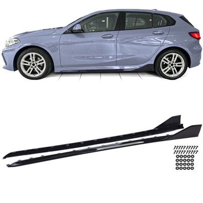 Aufsatz Seitenschweller Schwarz Glanz passend für 1er BMW F40 ab 2019