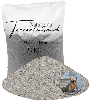 Terrariensand Bodengrund 25 kg 0,5-1,0 mm - naturgrau - grabfähiger Quarzsand