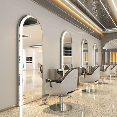 Konsole Friseur Barber Kosmetikspiegel LED Aluminiumrahmen 180x80 PRO