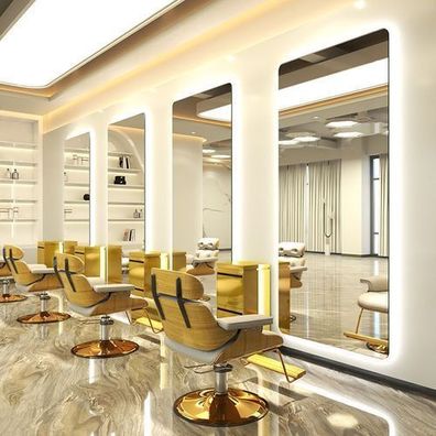 Konsole Friseur Barber Kosmetikspiegel LED Aluminiumrahmen 170x70 PRO