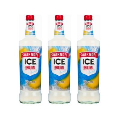 Smirnoff Wodka Ice 4%vol 0,7cl 3x Alkohol Wodka Set, 3 Flaschen Vodka